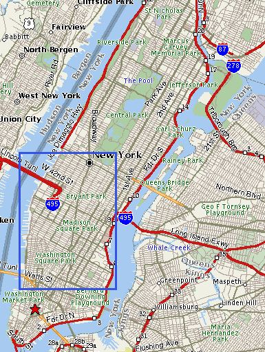 マンハッタン全体の地図